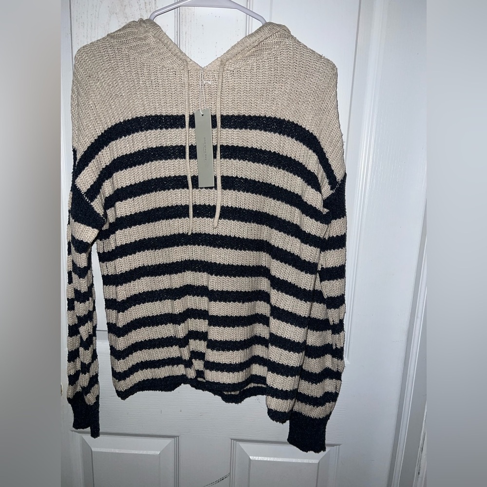 One Grey Day - Emerson Knit Striped Hoodie - Size Small​